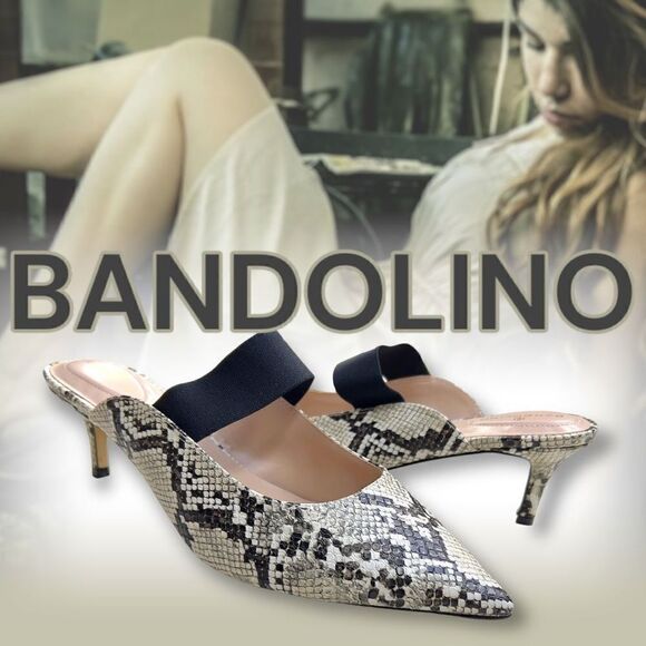BANDOLINO
Women's Myna Kitten Heel Mules Faux Snake sz 10.5 Slip On - Picture 1 of 8